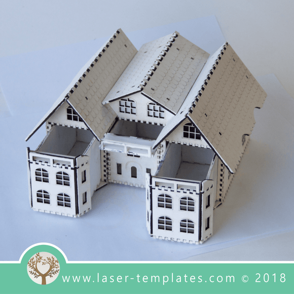 Laser Cut House With Drawers Laser Ready Template, Download Online