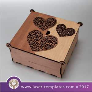 Love Heart Wooden Box template for laser cutting, search 1000's 