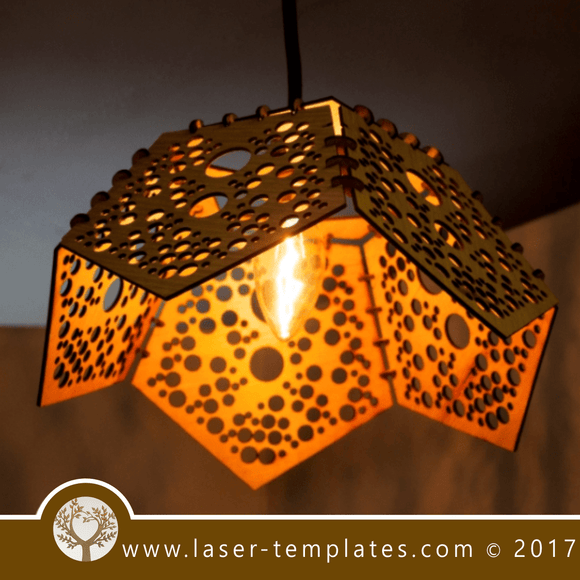 Laser cut lamp template, Laser Cut Pinecone Lamp shade