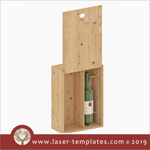 Laser cut template for Pull up lid wine box
