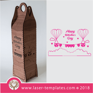 3mm Wine Box 5 - Happy Valentine's Day with balloons