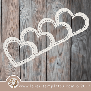 Heart template laser cut online store, free vector designs every day. 4 Hearts.