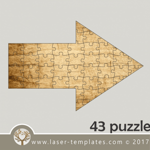 Laser cut arrow puzzle template. 43 puzzle pattern, Single line cut design. Online store, free designs every day.