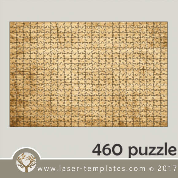 460 puzzle template, laser cut pattern. Single line cut design. Online store, free designs every day.