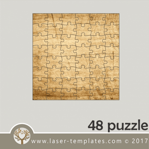 48 puzzle template, laser cut squire puzzle pattern. Single line cut design. Online store, free designs every day.
