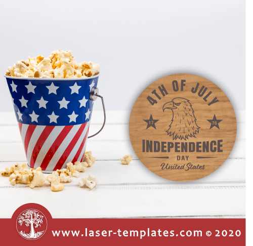 Laser Cut Ready Template for 4th of July Coaster 2