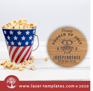 Laser Cut Ready Template for 4th of July Coaster 4