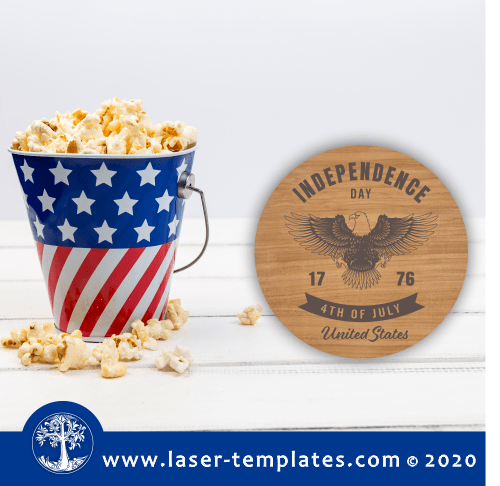 Laser Cut Ready Template for 4th of July Coaster 5
