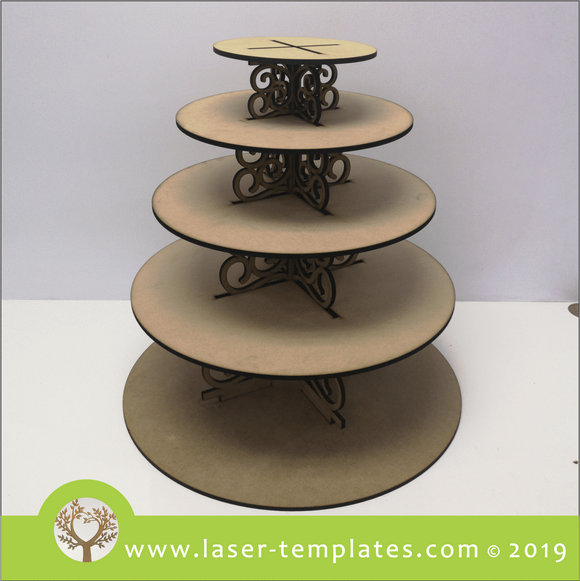 Laser cut template for 6mm 5 Tier Cupcake Stand