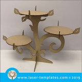 Laser cut template for 6mm Leaf Cupcake Stand