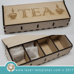 Tea box Laser cut template, online design store