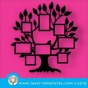 Laser cut template for 8 Photo Frame Tree