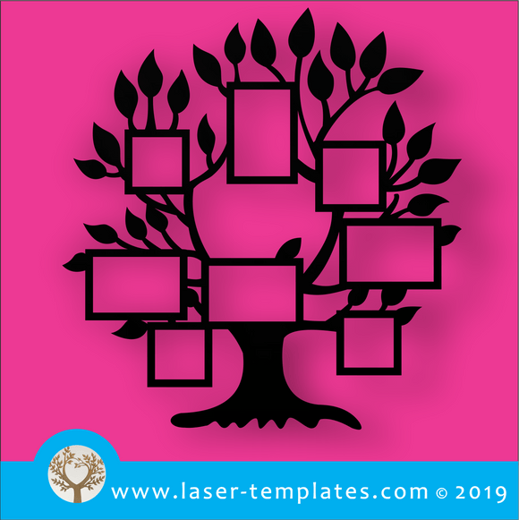 Laser cut template for 8 Photo Frame Tree