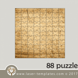 88 puzzle template, laser cut squire puzzle pattern. Single line cut design. Online store, free designs every day.