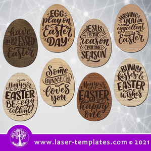 Laser cut template for 8 Easter Egg Coasters