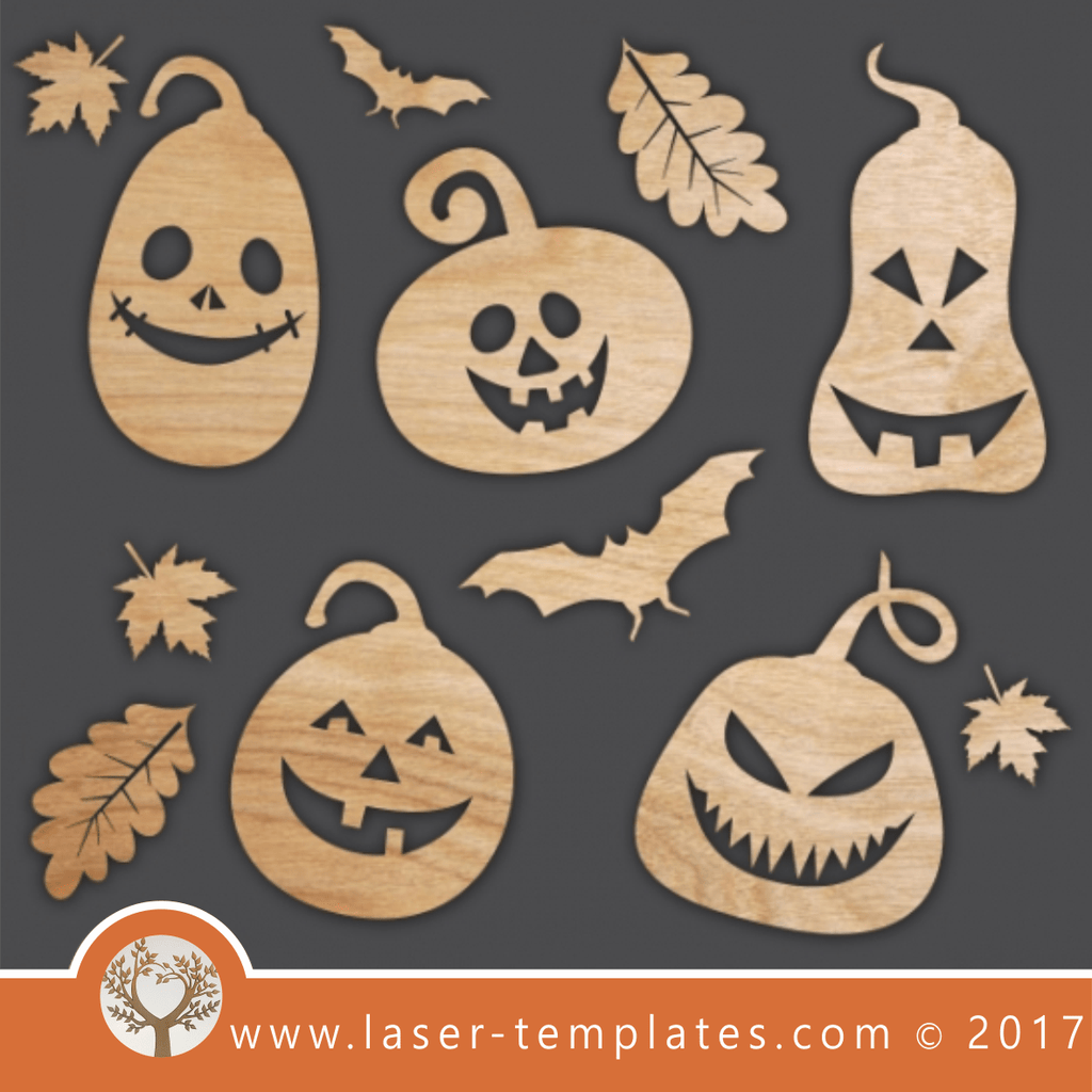 fun halloween template set, online laser cut designs download. – Laser