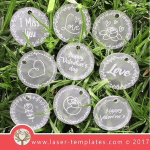 Valentine Gift Tags for laser engraving templates, online design store