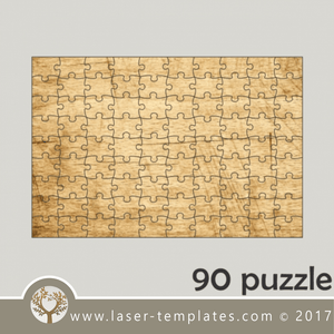 90 puzzle template, laser cut pattern. Single line cut design. Online store, free designs every day.