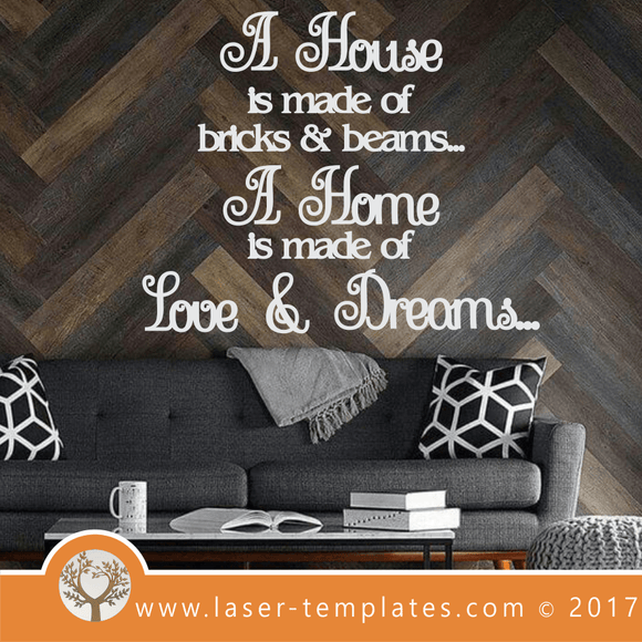 Laser Cut Template Wall Quote, Download Laser Ready Vector Designs.