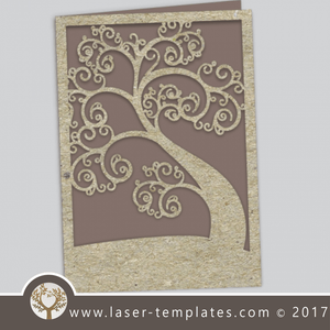 Laser cut invitations template free designs every day. Laser tree wedding invitation. A5 Tree Card.