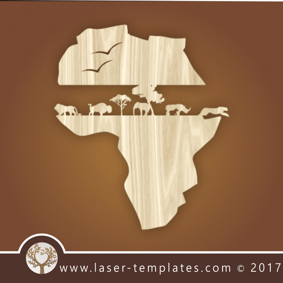 Africa template, online design store for laser cut patterns.