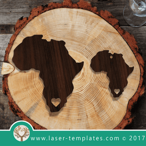 Laser Cut Africa Key Chain Template, Download Laser Ready Vectors.