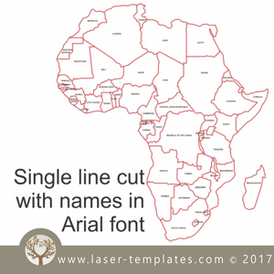Laser cut Africa template download. Africa puzzle,