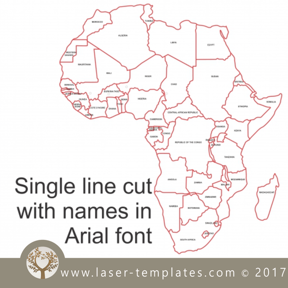 Laser cut Africa template download. Africa puzzle,