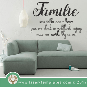 Laser Cut Afrikaans "Familie" Wall Quote, Download Vector Designs.