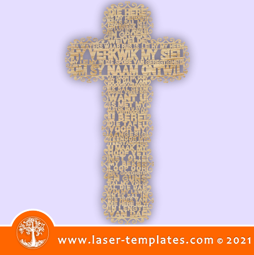 Afrikaans Psalm 23 Cross with Frame