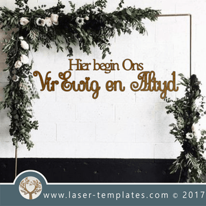 Laser Cut Afrikaans Wedding Wall Phrase Template, Download Vectors.
