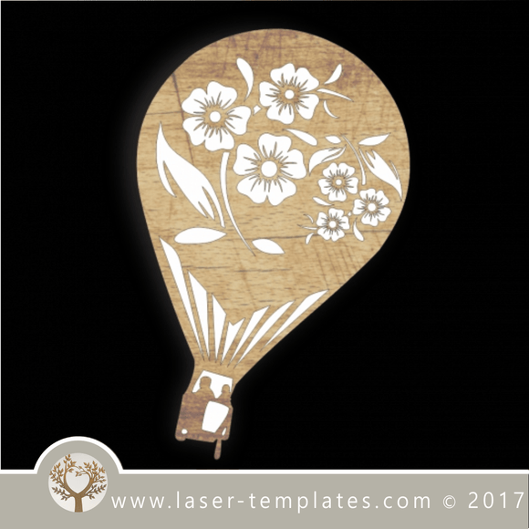 Air balloon laser cut template, online store for templates, free designs every day