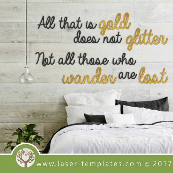 Laser Cut Template Wall Quote, Download Laser Ready Vector Designs.