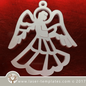 Angel Christmas laser cut template, download vector designs