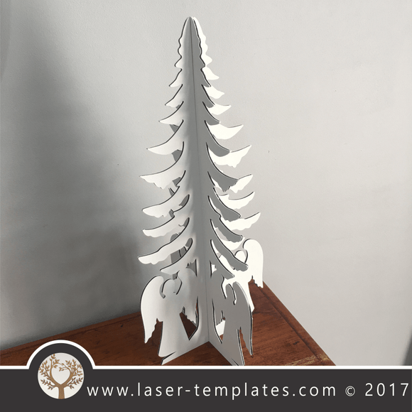 Angel Christmas Tree Laser cut template, download vector designs.