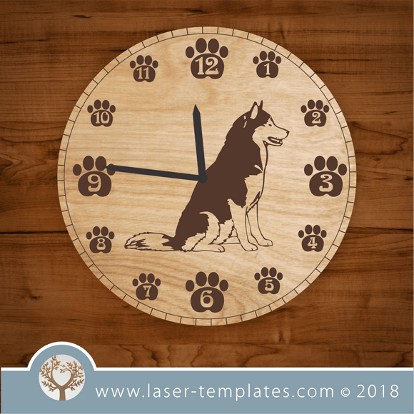 Animal Clock 7 - Husky