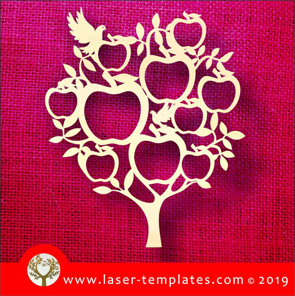 Laser cut template for Apple Tree Dove Photo Frame