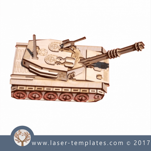 Army tank 3d model laser cut template. Online patterns, download Vector designs.