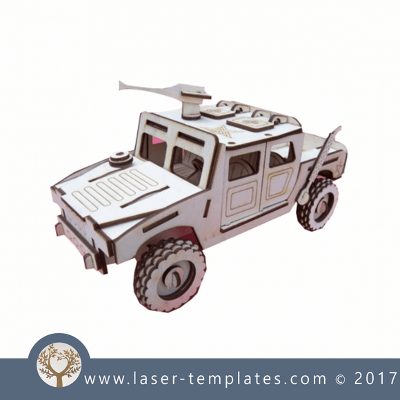 Army truck 3d model laser cut template. Online patterns, download Vector designs.