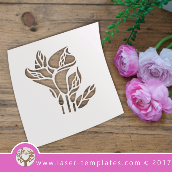 Arum Lily Flower STENCIL template. Laser cut stencils. Vector online store, free designs. Arum Lily