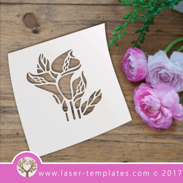 Arum Lily Flower STENCIL template. Laser cut stencils. Vector online ...