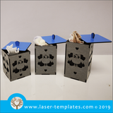 Laser cut template for Baby Room Owl Decor 3 Pot Set