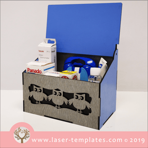 Laser cut template for Baby Room Owl Decor Medicine Box