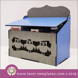Laser cut template for Baby Room Owl Decor Medicine Box