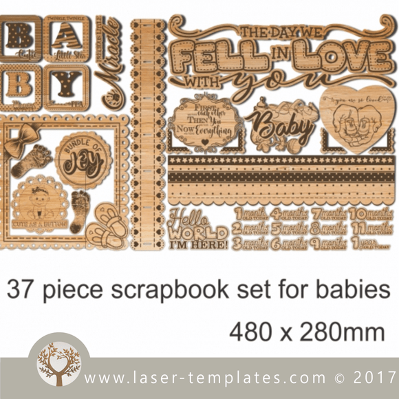 Scrapbook design template download. Laser cut template online store.