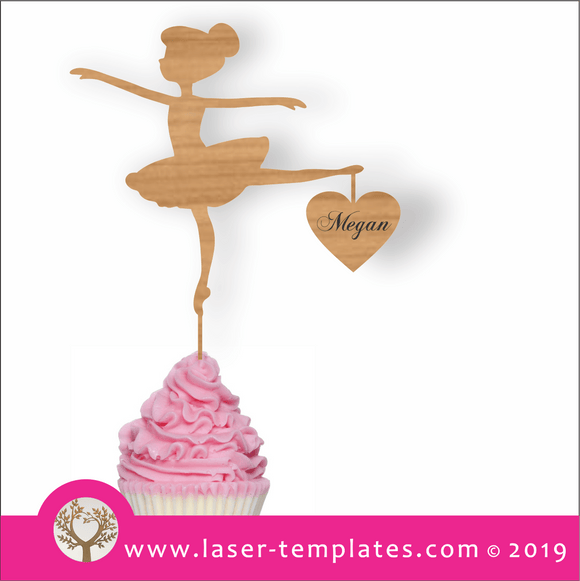 Laser cut template for Ballerina Cupcake Topper