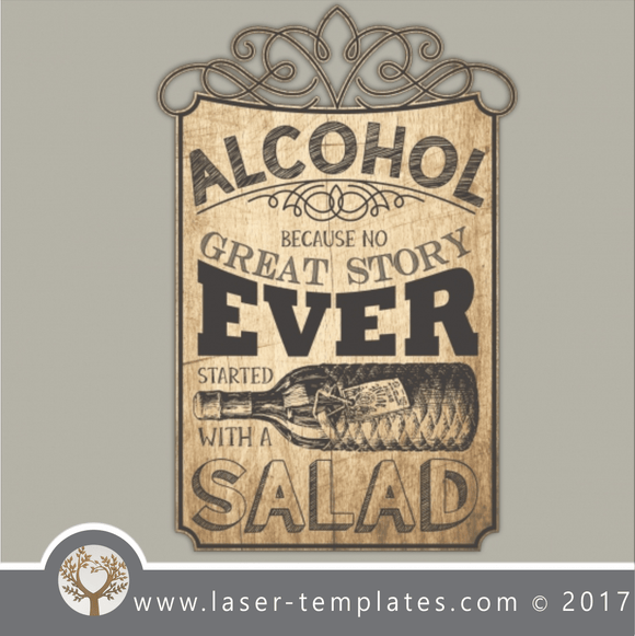 Bar sign funny template for laser cut and engraving. Online design store.