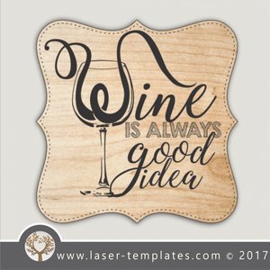 Funny wine Bar sign template for laser cut and engraving. Online design store,
