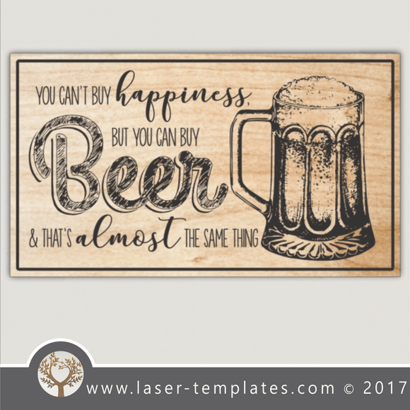 Funny beer Bar sign template for laser cut and engraving. Online design store,