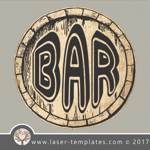 Bar sign template, online vector design store for laser cut and engraving